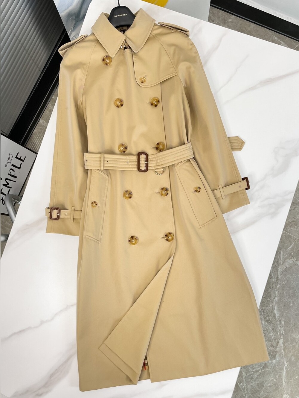 Burberry Beige Trench Coat with Signature Check Lining